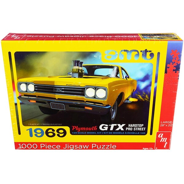 Amt Jigsaw Puzzle 1969 Plymouth GTX Hardtop Pro Street Model Car Box - 1000 Piece AWAC009-GTX - main