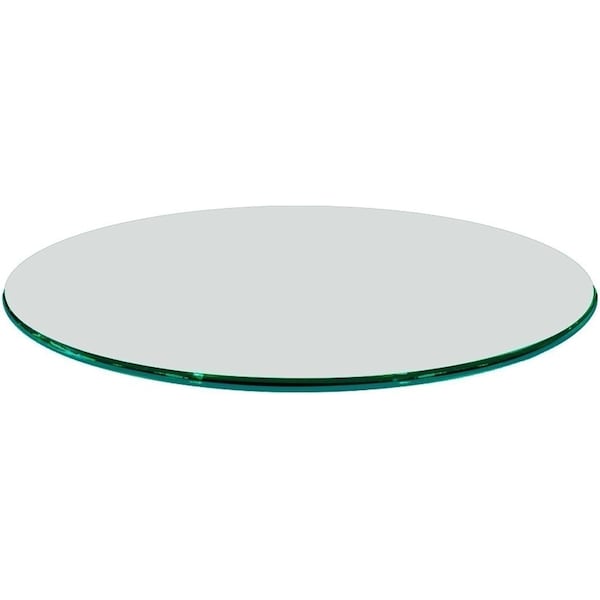 Fab Glass And Mirror 48in. Clear Round Glass Table Top, 1/2in. Thickness Tempered Ogee Edge Polished, Wall Mirror T-48RD12MMOGTE - main