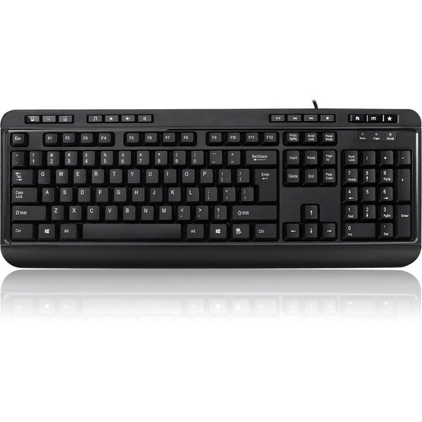 Adesso EasyTouch 132 Multimedia Desktop Keyboard with 3 built-in USB Ports for easy con AKB132HB - main