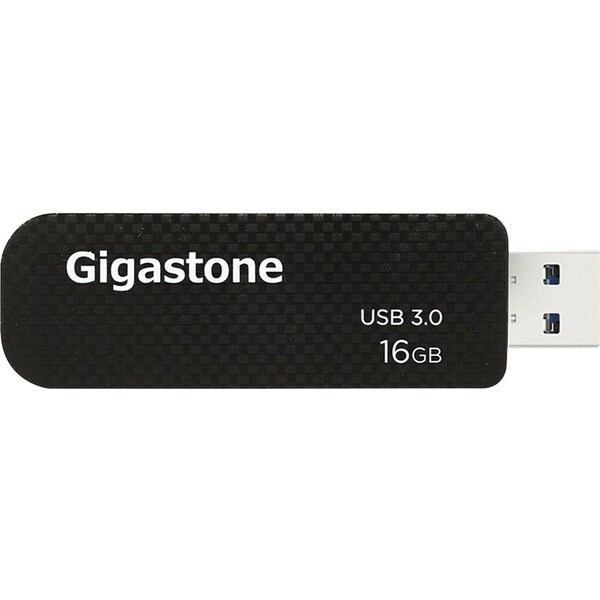 Gigastone Dane-Elec 16GB USB 3.0 Flash Drive - 16 GB - USB 3.0 - Black - 1 / Pack GS-U316GSLBL-R - main