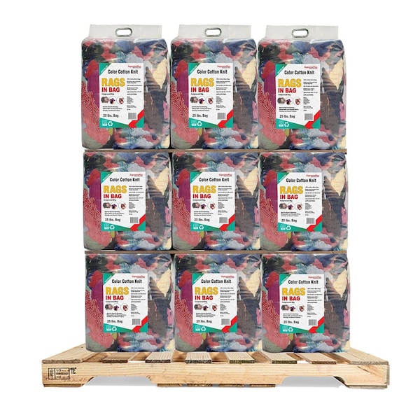 Supremeplus Recycled Color Knit T-Shirt Cleaning Rags, 1000 lbs. Pallet, 40 x 25 lbs. Bags, 40PK SP-4973 - main