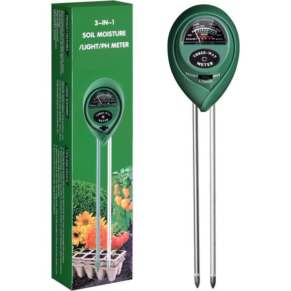 Ipower Soil Meter, 3-in-1 Plant Moisture Light PH Tester for Gardening, Farming, Indoor and Outdoor LGTESTSOILV3 - main