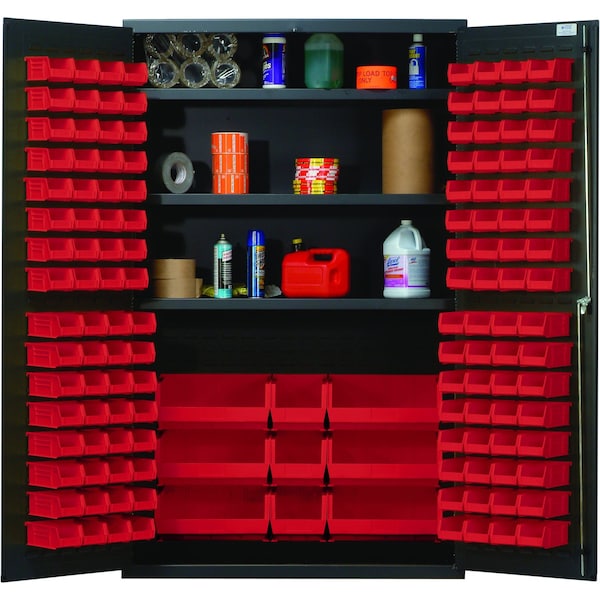 Quantum Storage Systems STORAGE CABINET W/137 RED BINS QSC-48SRD - main