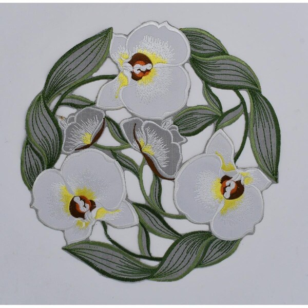 Sinobrite 16 in. Elegant Orchid Doily H9418-016 - main