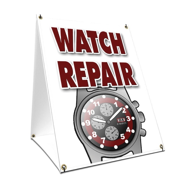 Signmission Watch Repair, 24 Inch x 18 Inch A-frame Yard Sign, Plastic Sign SBC-1824-Watch Repair - main