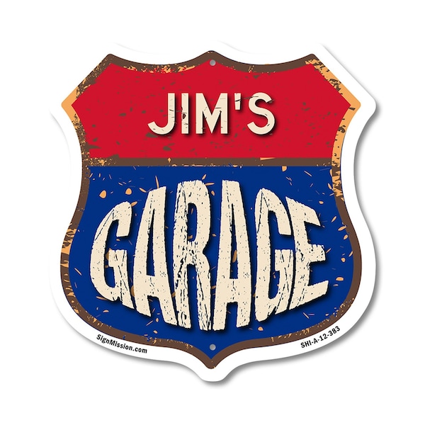 Signmission Jim's Garage, 12 Inch X 12 Inch, Aluminum Metal Sign SHI-A-12-383-JIM - main