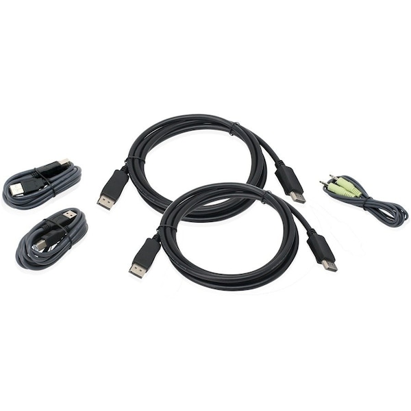 Iogear 6 Ft. Dual View DisplayPort, USB KVM Cable Kit with Audio (TAA) G2L9202UTAA3 - main