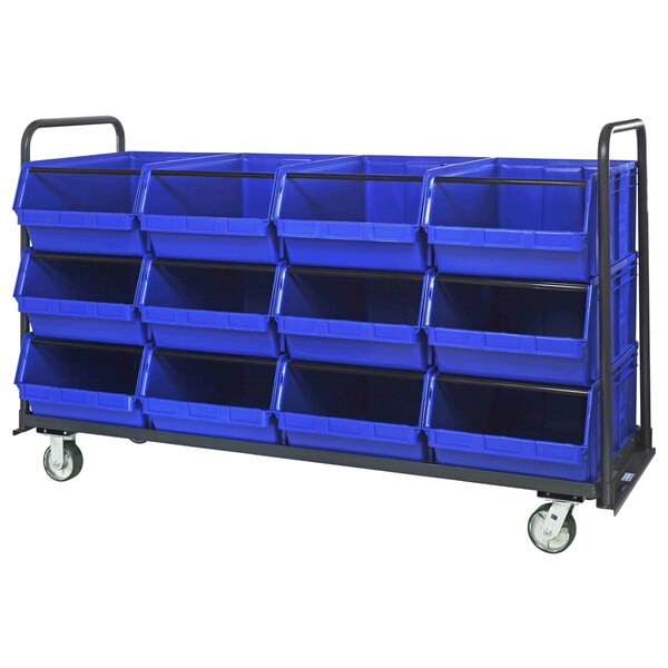Quantum Storage Systems MAGNUM TOTE TRUCK 30 X 78 WITH BINS BLUE MTT-3078-743BL - main