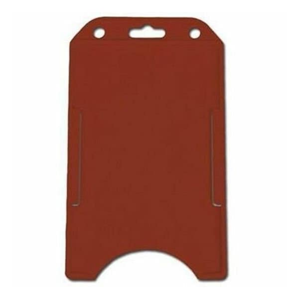 Brady BADGE HOLDER, RED, VERTICAL, SEMI-RIGID, CARD HOLDER W/SLOT AND CHAIN, W/4TH SIDE RAIL 1840-8166 - main