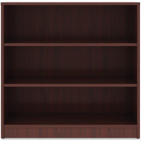 Lorell Laminate 3-Shelf Bookcase, 36" x 36" x 12", Mahogany LLR99781 - main