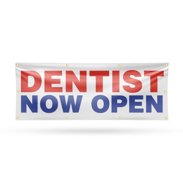 Signmission Dentist Now Open, 36 Inch x 96 Inch, Vinyl Banner B-96-30541 - main
