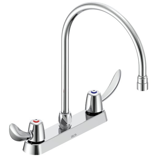 Delta Commercial 26C3 Two Handle 8 In Cast Deck-Mount Faucet In Chrome 26C3922-R7 - main
