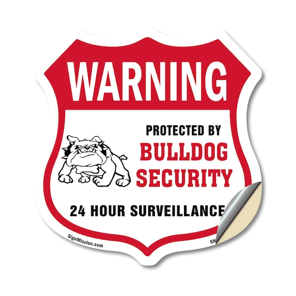 Signmission 24 Hour Surveillance Shield Sign Warning, 18 Inch X 18 Inch, Vinyl Decal SHI-D-18-350 - main