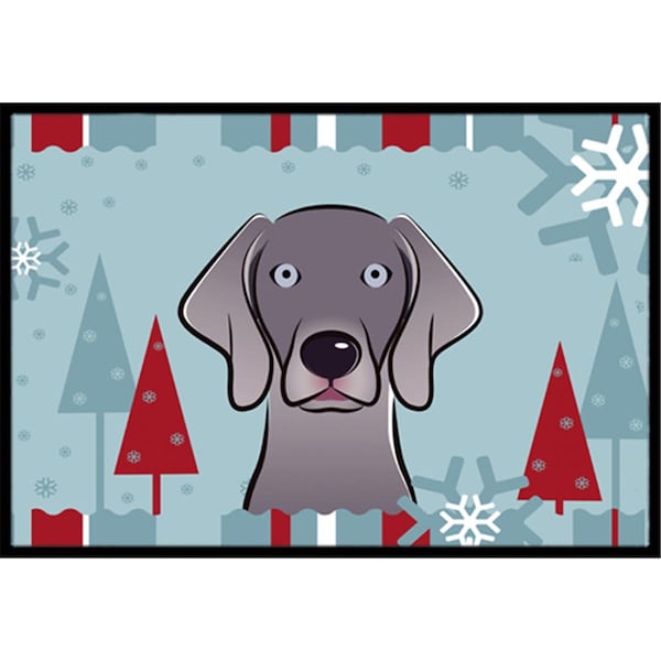 Carolines Treasures BB1727MAT Winter Holiday Weimaraner Indoor & Outdoor Mat, 18 x 27 in. BB1727MAT - main