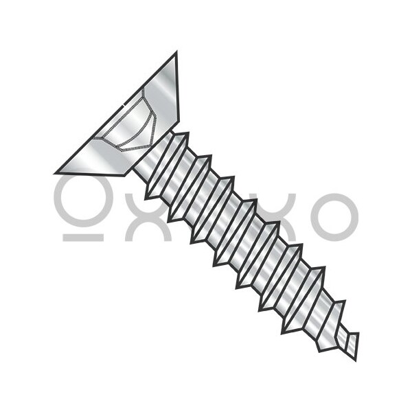 Oxoxo 6-18X5/8 Squarel Flat Undercut Self Tapping Screw Type A Fully Threaded 18 8 Stainless, 5000PK 591600 - main