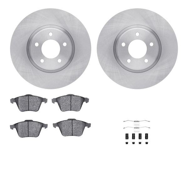 Dynamic Friction Co DFC Rotors with EURO 5000 Ceramic Brake Pads includes Hardware 6612-80019 - main