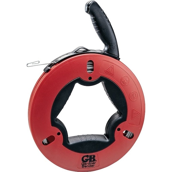 Gardner Bender UpperHand Series Fish Tape, 18 in Tape, 125 ft L Tape, Carbon Steel Tape, Red Case FTS-125R - main