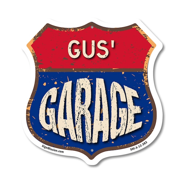 Signmission Gus's Garage, 12 Inch X 12 Inch, Aluminum Metal Sign SHI-A-12-383-GUS - main