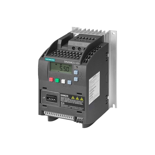 Siemens SINAMICS V20 380-480 V 3 AC -15/+10% 47-63Hz rated power 0.37 kW with 6SL3210-5BE13-7CV0 - main