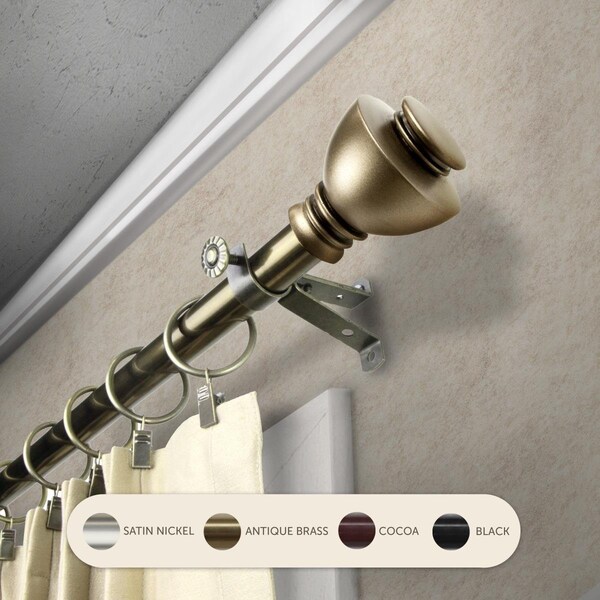 Central Design 0.8125 in. Kingsly Curtain Rod with 120 to 170 in. Extension, Antique Brass 4886-994 - main