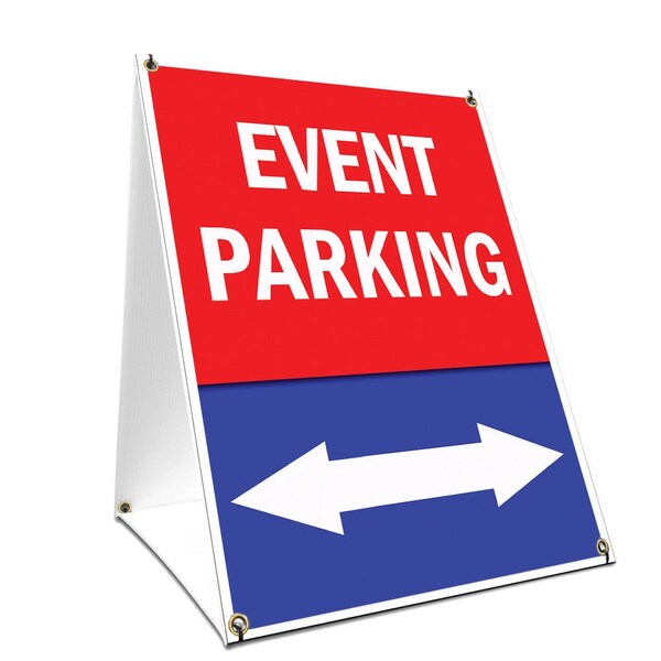 Signmission Event Parking With Double Arrow, 36 Inch x 24 Inch A-frame Yard Sign, Plastic Sign SBC-2436-Event Parking With Double Arrow - main