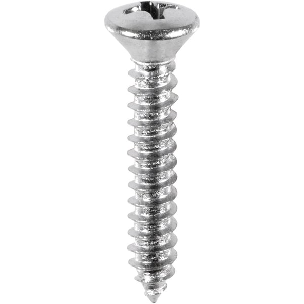Auveco #8 X 1 PHILLIPS OVAL HEAD TAP SCREW CHROME, 100PK 2713 - main