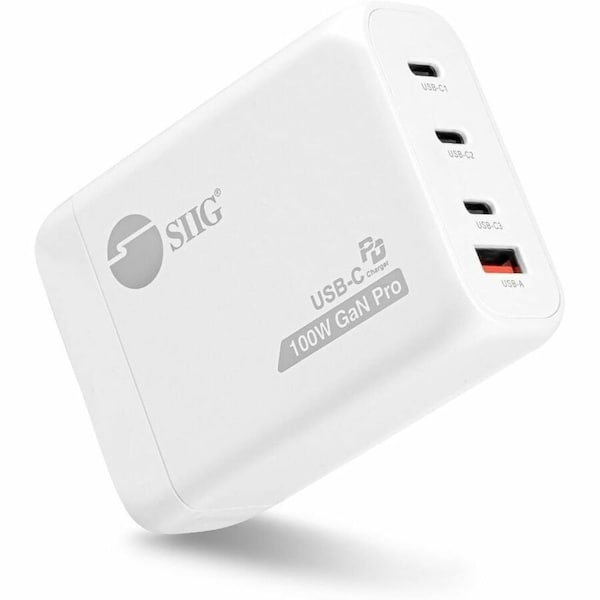Siig 100W GAN PD COMBO CHARGER - 3C1A, POWERFULL 4-PORT HIGH-POWER CHARGER WITH THREE AC-PW2511-S1 - main
