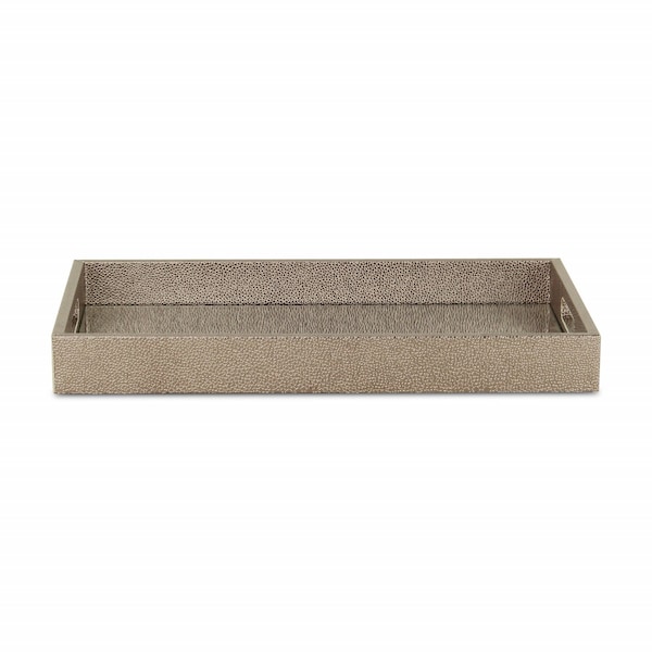 Homeroots 16in Gray Rectangular Wood Handmade Tray With Handles 483292 - main