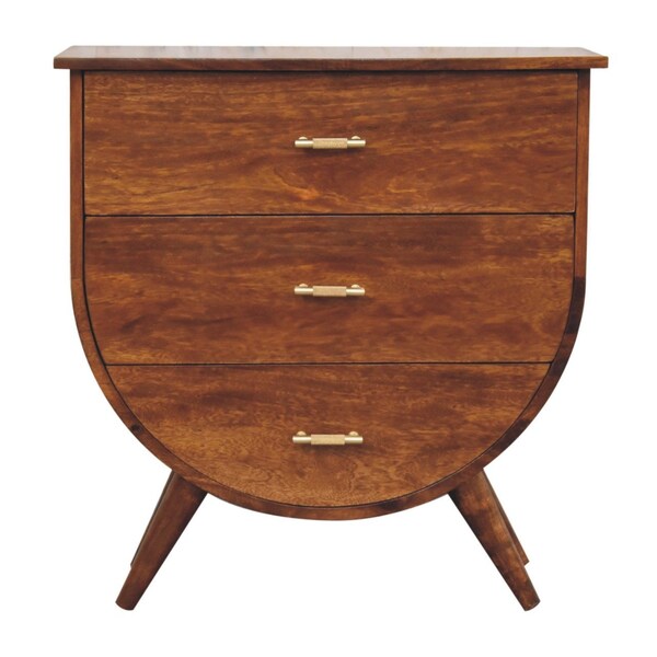 Homeroots 29" Brown Solid Wood Two Drawer Nightstand 719627 - main