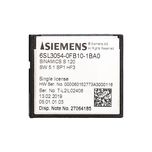 Siemens SINAMICS S120 CompactFlash card without performance expansion incl. 6SL3054-0FB10-1BA0 - main
