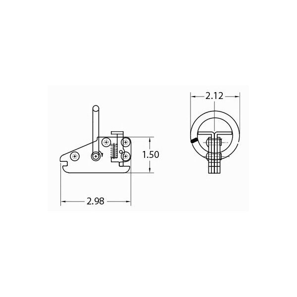 Doleco Track Fitting Series E with Ring, 1,000 lbs WLL 33300008 - main