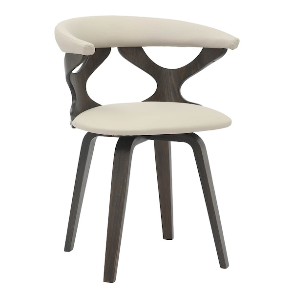 Leisuremod Modern Wooden Dining Chair, Dark Walnut Frame in Taupe, Klyne Collection KCDW-22TP - main