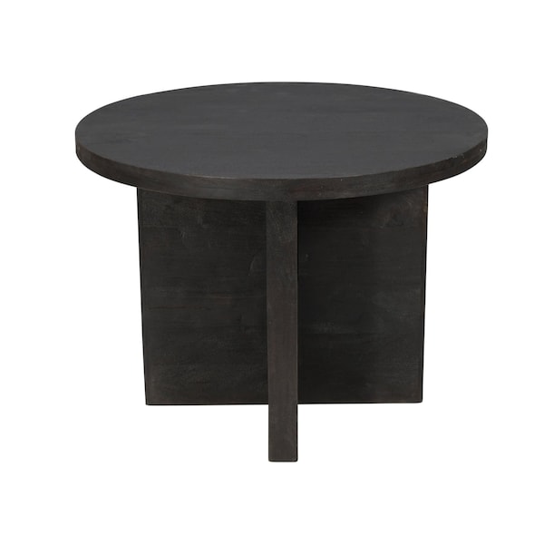 Homeroots 48" Deep Taupe Rounded Solid Wood Pedestal Base Dining Table 488599 - main
