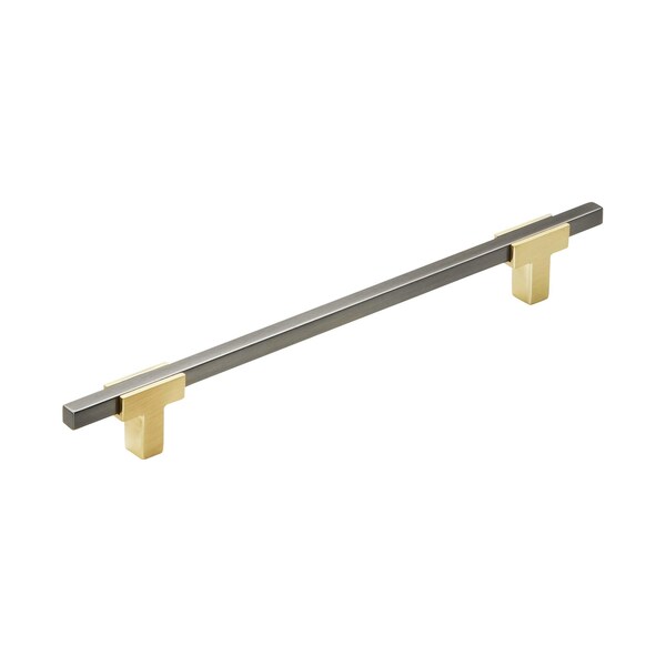 Amerock Urbanite 7-9/16 in 192 mm Center-to-Center Brushed Gold/Black Chrome Cabinet Pull BP778192BGLBCR - main