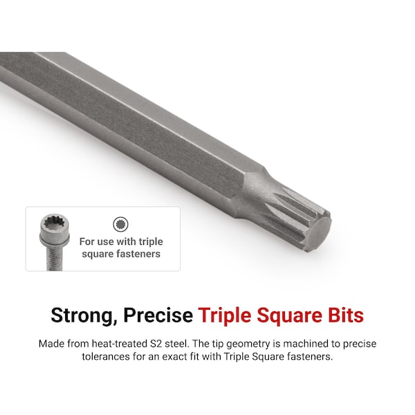 TEKTON 3/8-in Drive M10 Triple Square Bit Driver Socket In The Driver - View #3