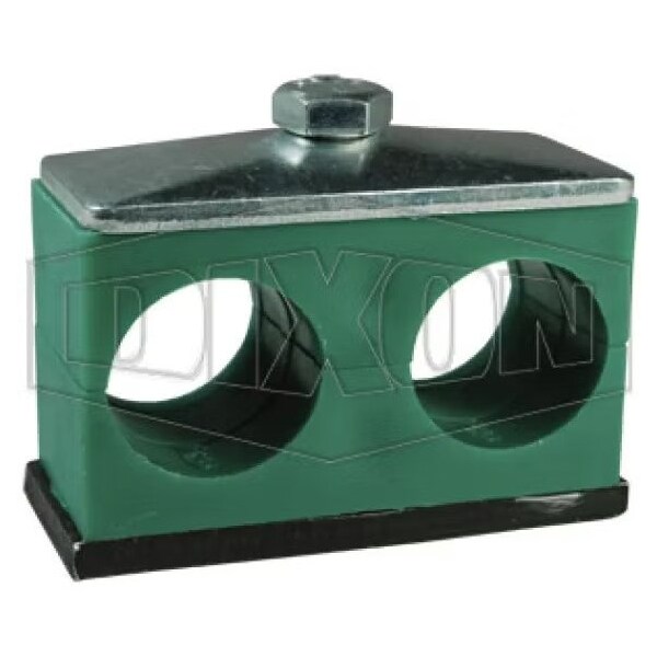 Dixon Twin Pipe Clamp, 1-1/4 in, Polypropylene/Steel HTW20P - main