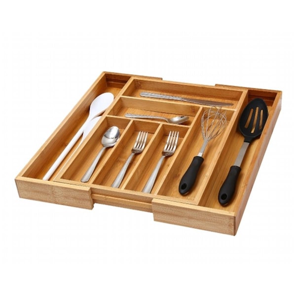 Ybm Home Bamboo Expandable Utility Drawer Organizer 339 - main