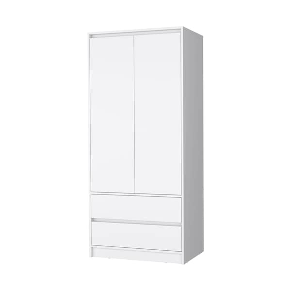 Homeroots 32" White Accent Cabinet Soft Close With Multiple Shelves And Two Drawers 518211 - main