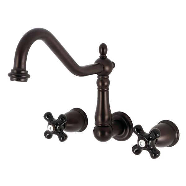 Kingston Brass Two-Handle Wall Mount Tub Faucet, Oil Rubbed Bronze KS1025PKX - main