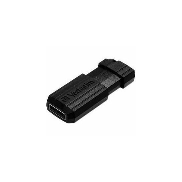 Microban Verbatim PinStripe USB Flash Drive, 8 GB, USB 2.0, Black 49062 - main