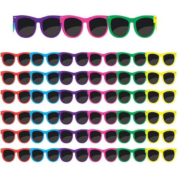 Hygloss Products Sunglasses Die-Cut Border, 12 Strips/36 Feet Per Pack, 6PK 33673 - main