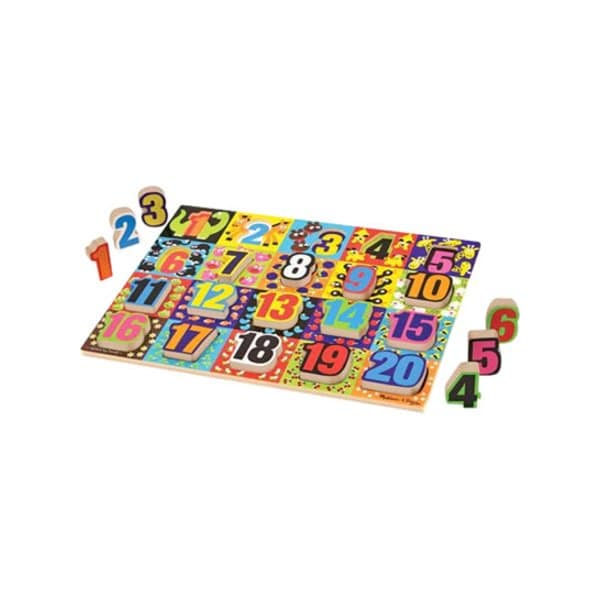 Melissa & Doug Jumbo Numbers Chunky Puzzle, 12in x 16in, 20 Pieces 3832 - main