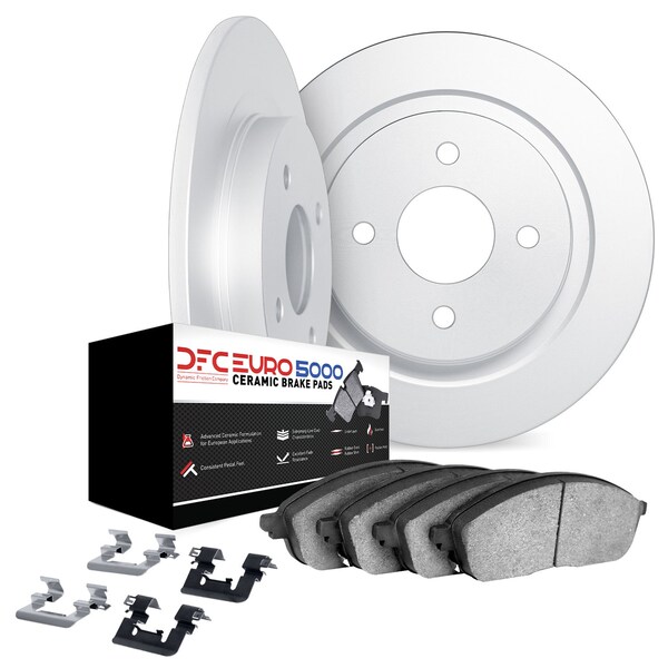 Dynamic Friction Co DFC Rotors with EURO 5000 Ceramic Brake Pads includes Hardware 6612-14003 - main