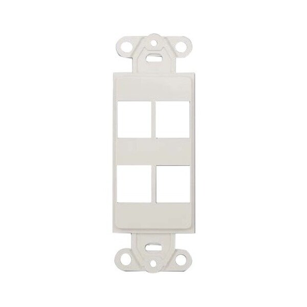 Cable Wholesale Decora Wall Plate Insert, White, 4 Keystone Jack 302-4D-W - main
