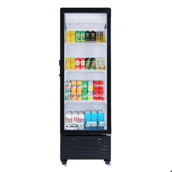 Koolmore 21 in. One Glass Door Commercial Display Merchandiser Refrigerator Cooler in Black, 8 cu. ft. KM-MDR-1GD-8C - main