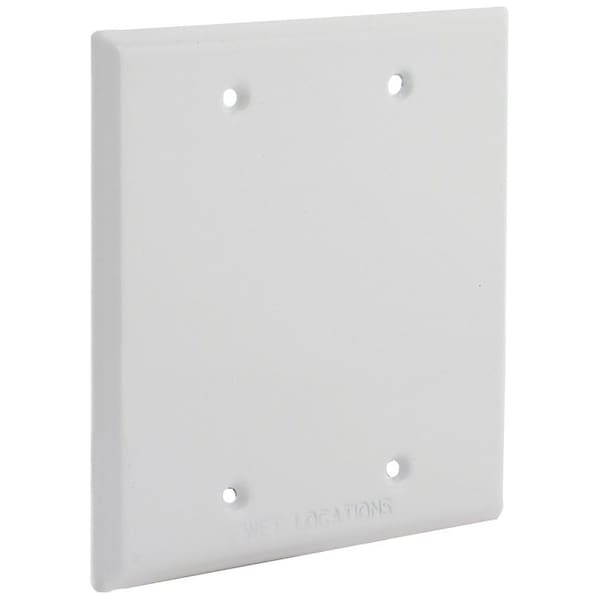 Hubbell Cover, 4-1/2 in L, 4-1/2 in W, Metal, White, Powder-Coated 5175-1 - main