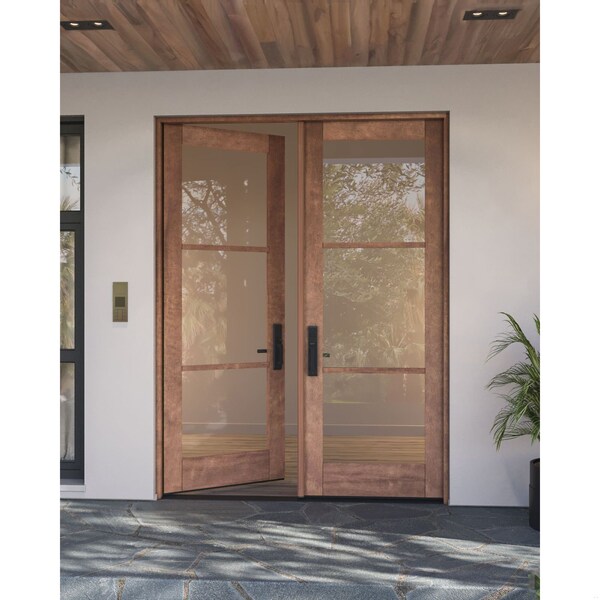 Doornmore G103, 74.5" x 98" ( 2x36" Door) Left Hand, Mahogany SDL 3 Lite Exterior Door G103-SW-3696_2_LI - main