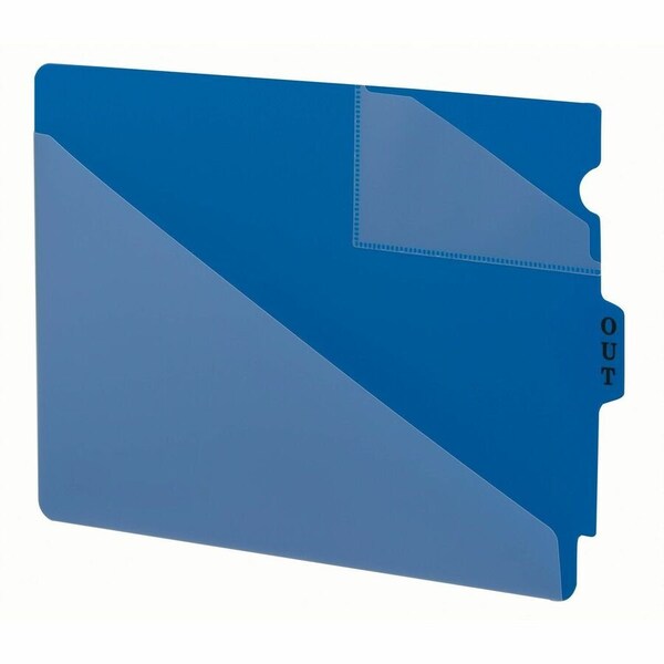 Smead OUT GUIDES W/DIAGONAL-CUT POCKETS, POLY, LETTER, BLUE, 50PK 61961 - main