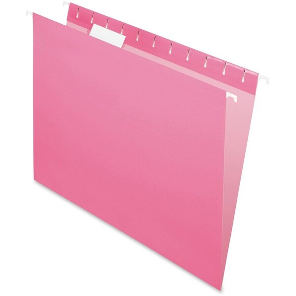 Tops Business Forms Pendaflex, COLORED HANGING FOLDERS, LETTER SIZE, 1/5-CUT TAB, PINK, 25PK 81609 - main