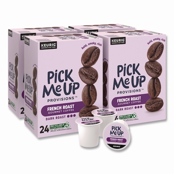 Pick Me Up Provisions French Roast Coffee K-Cups, 96PK 52966CT - main